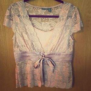 Apt.9 pink lace shirt